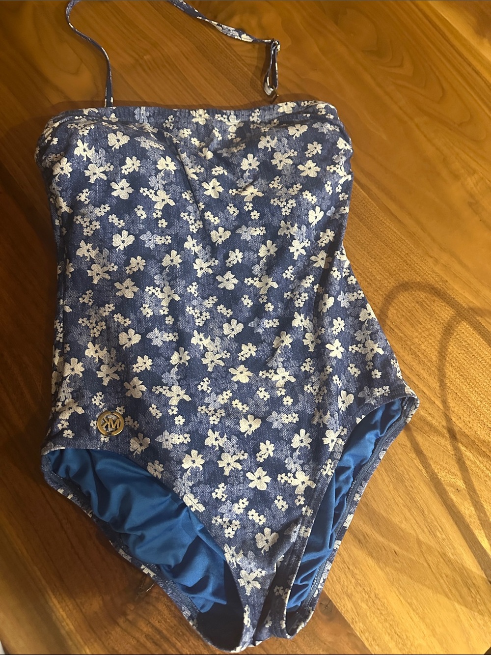 Michael Kors Blue Floral One-Piece Swimsuit